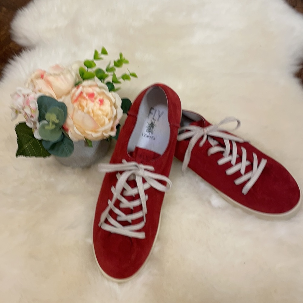 NWOT-Fly London Red suede running shoes $89